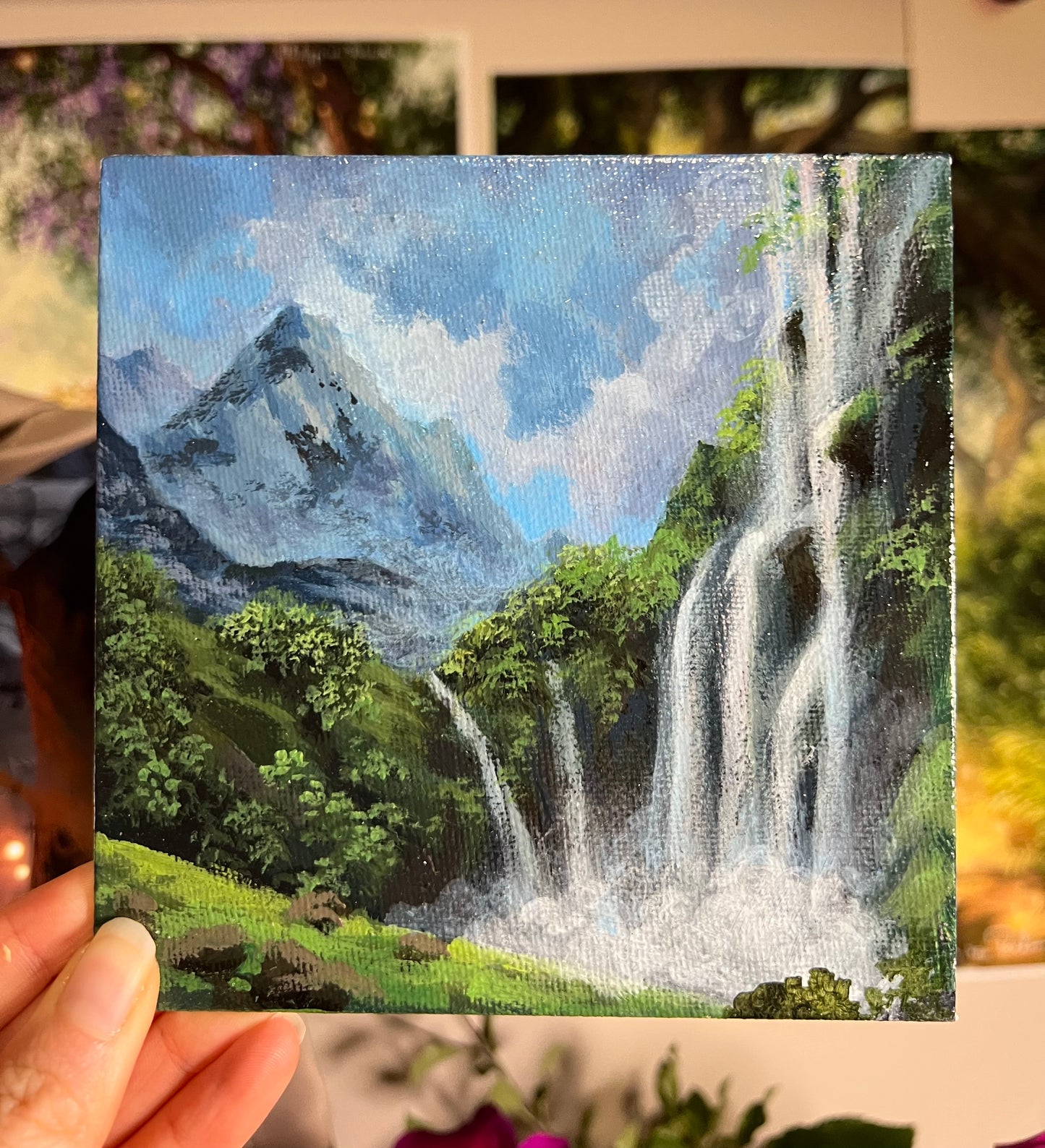 Waterfall Landscape Mini Painting