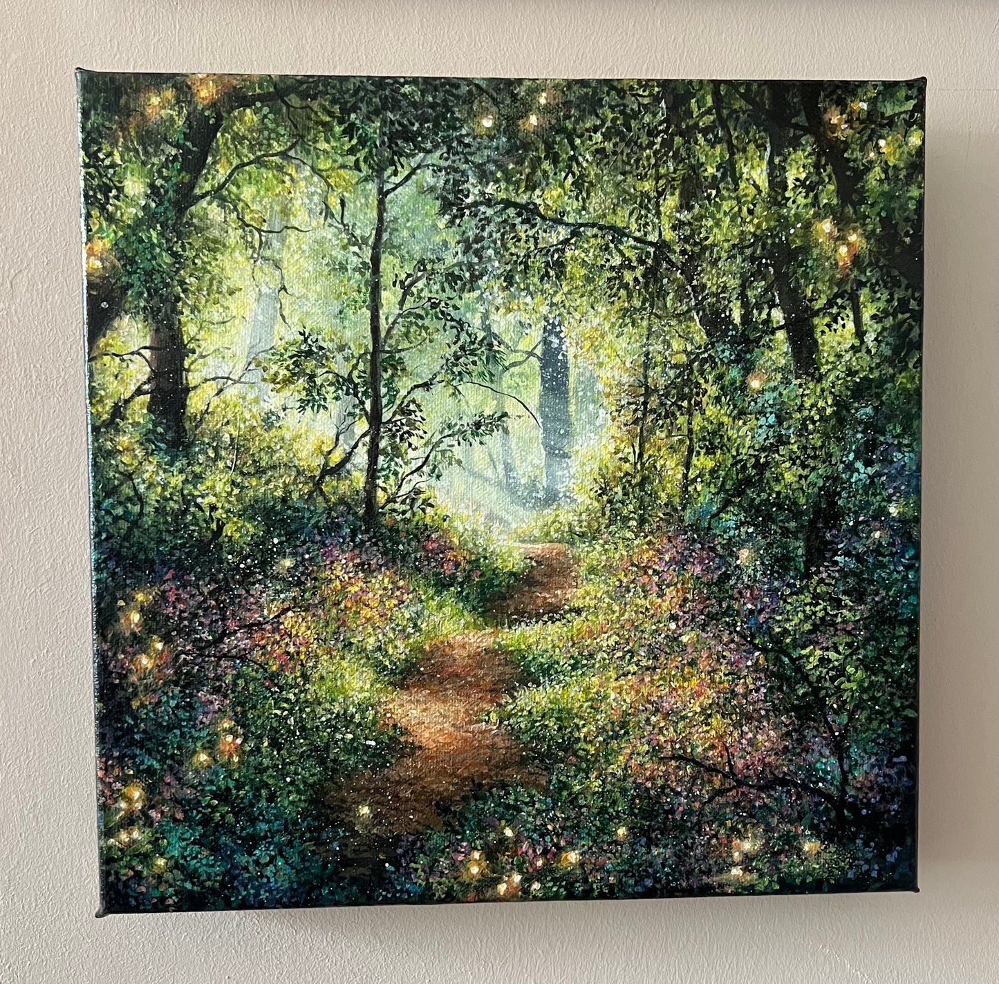 Celestial Forest of Forgotten Dreams | Acrylic Painting on Stretched Canvas