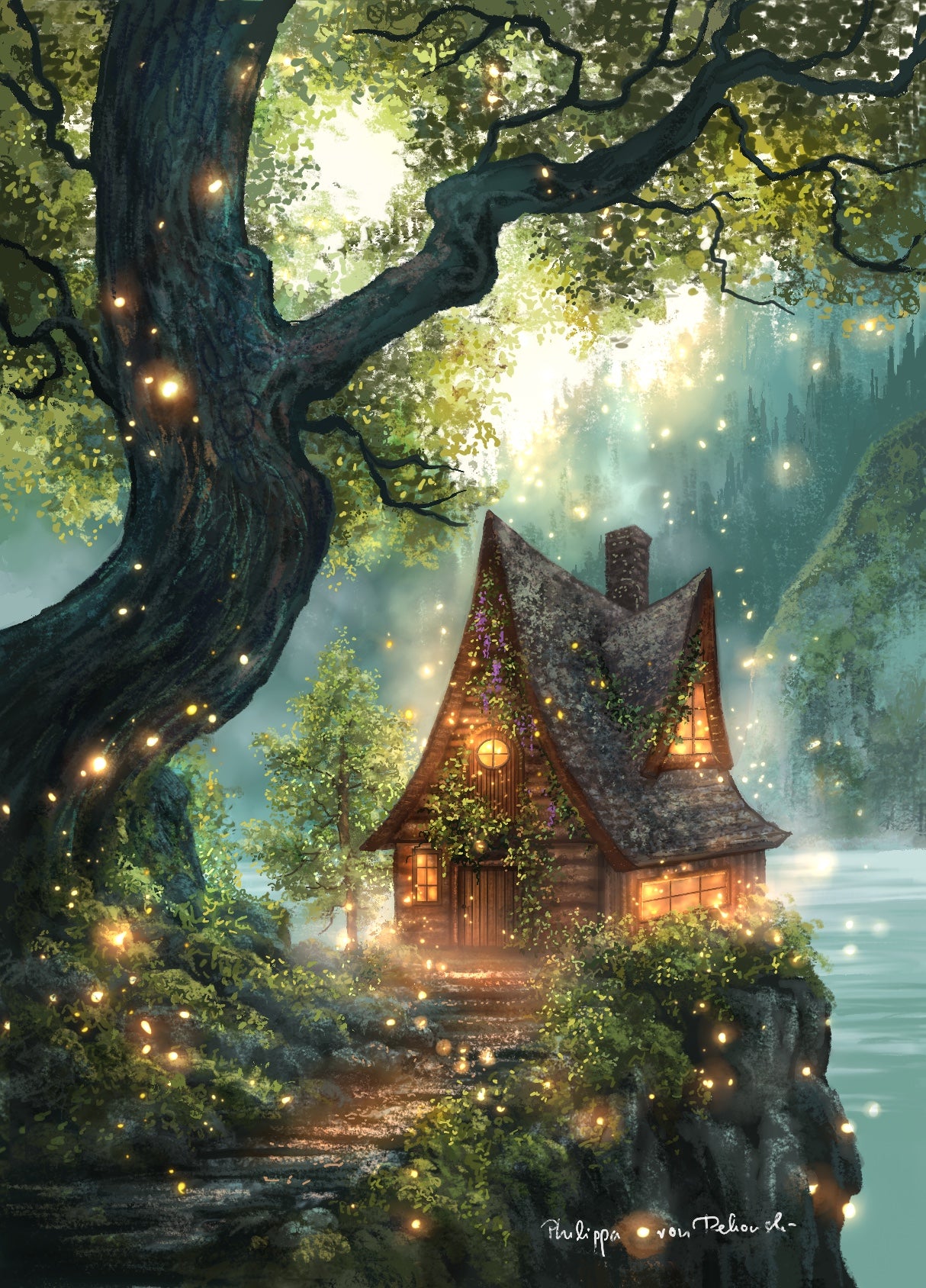 Home at the Edge of the Forest | Digital Painting Art Print