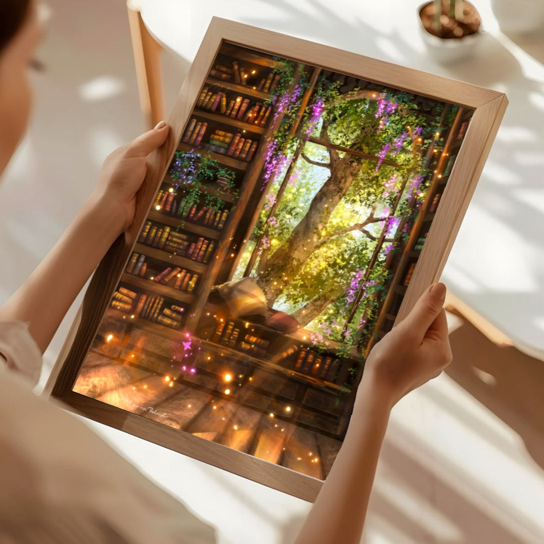 Library of Dreams | Digital Painting Art Print