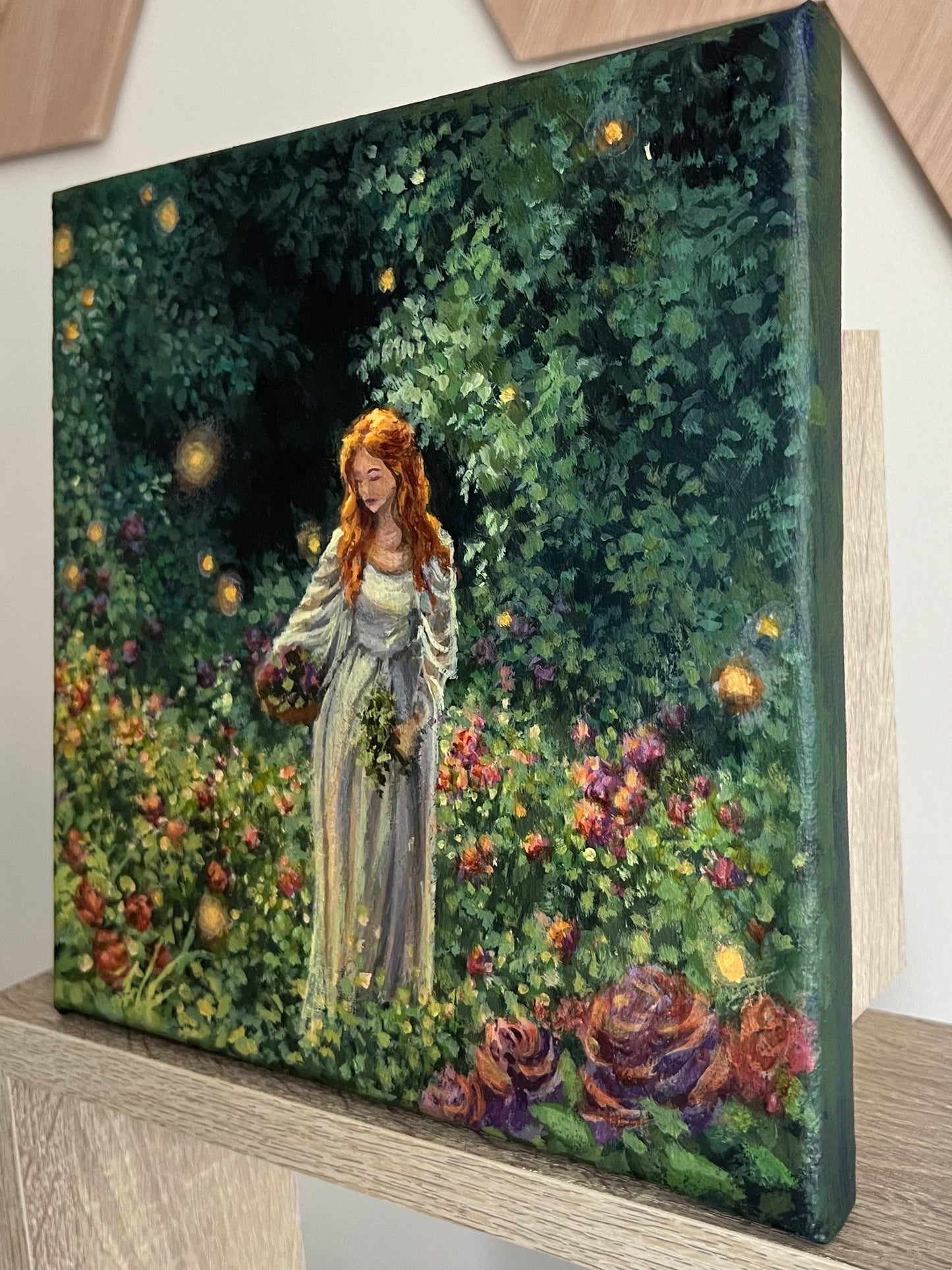 Work in Progress | Flower Maiden | Acrylic Painting on Stretched Canvas