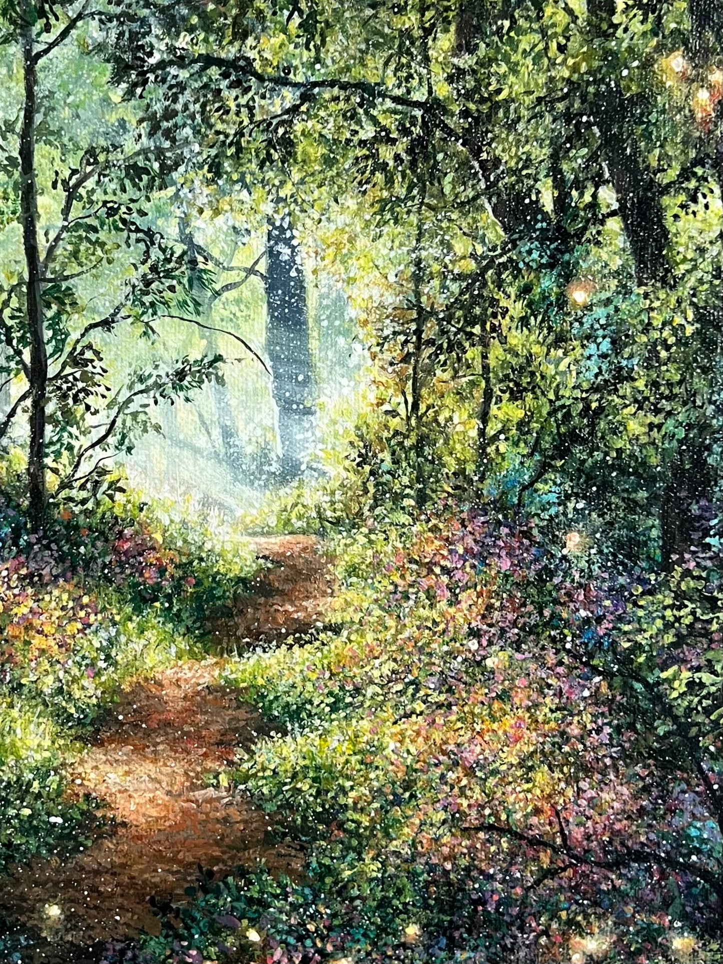 Celestial Forest of Forgotten Dreams | Acrylic Painting on Stretched Canvas