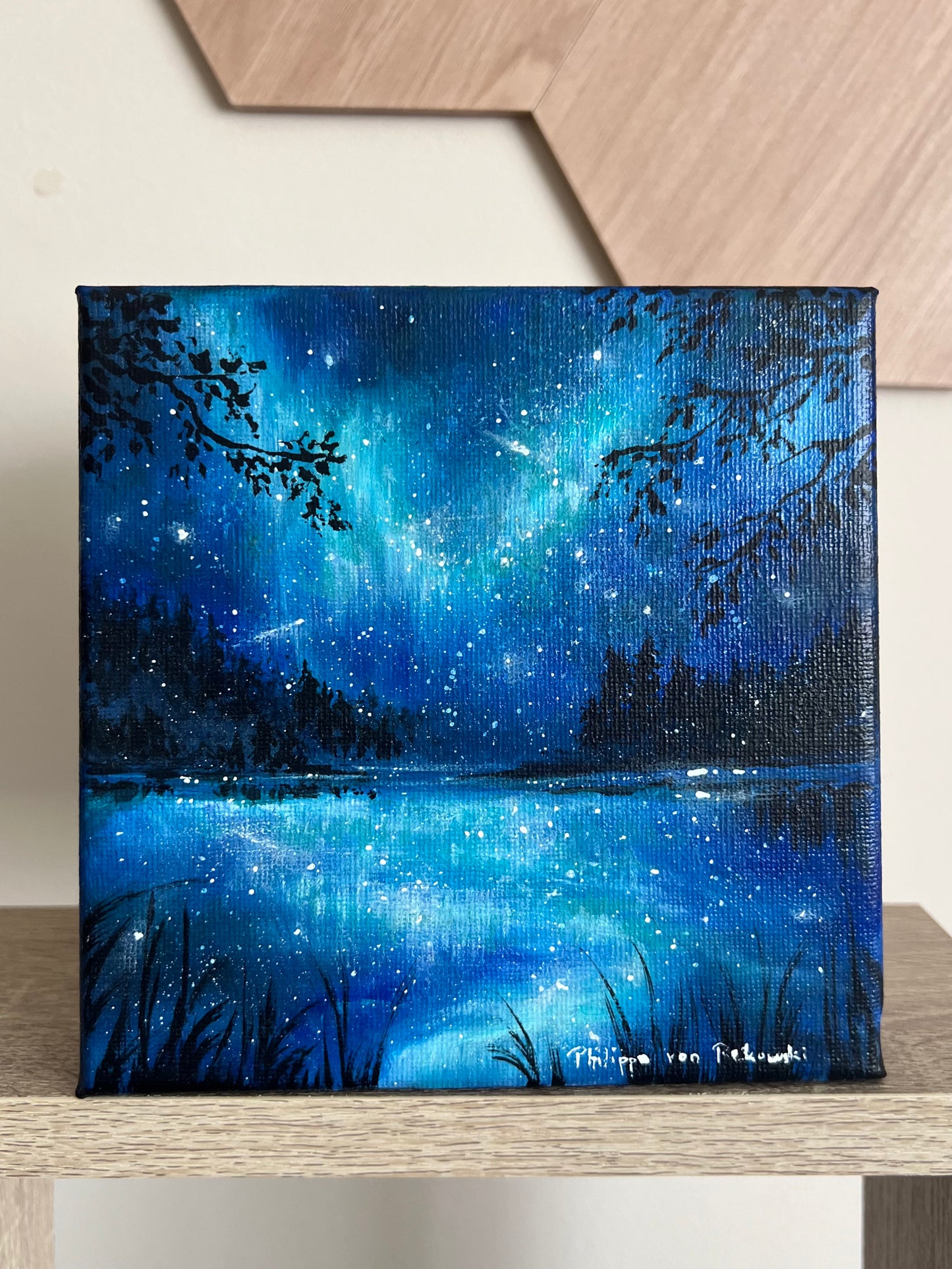 Dancing Lights of the Northern Sky | Acrylic Painting on Stretched Canvas