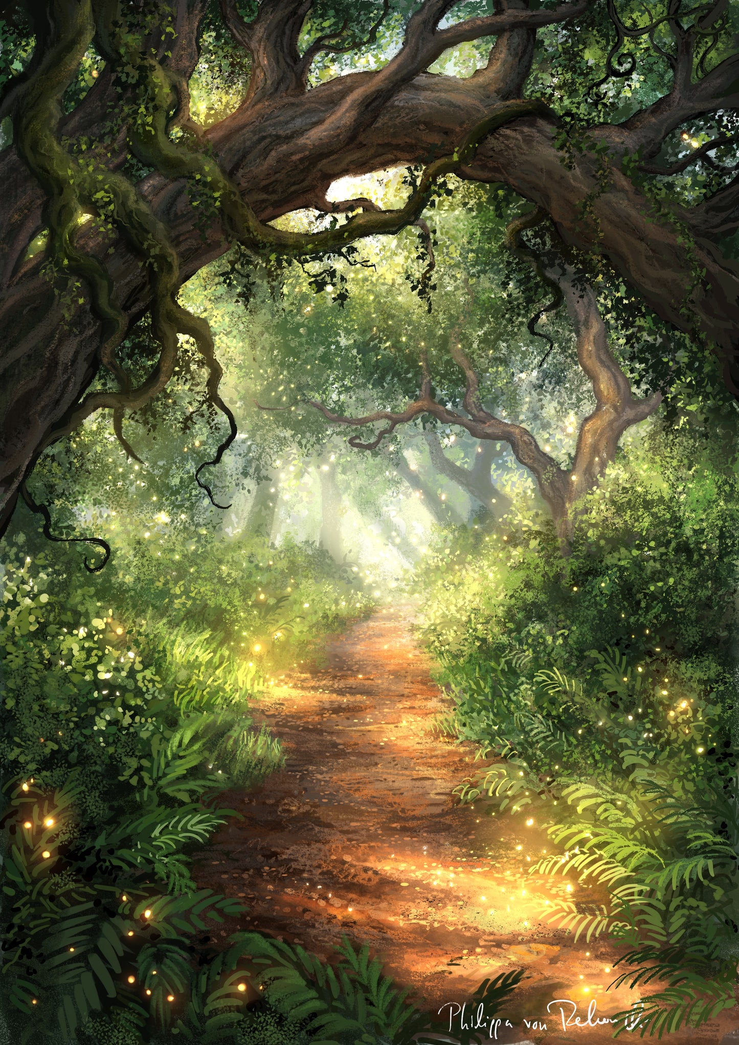 Ancient Forest of Fairy Tales | Digital Painting Art Print