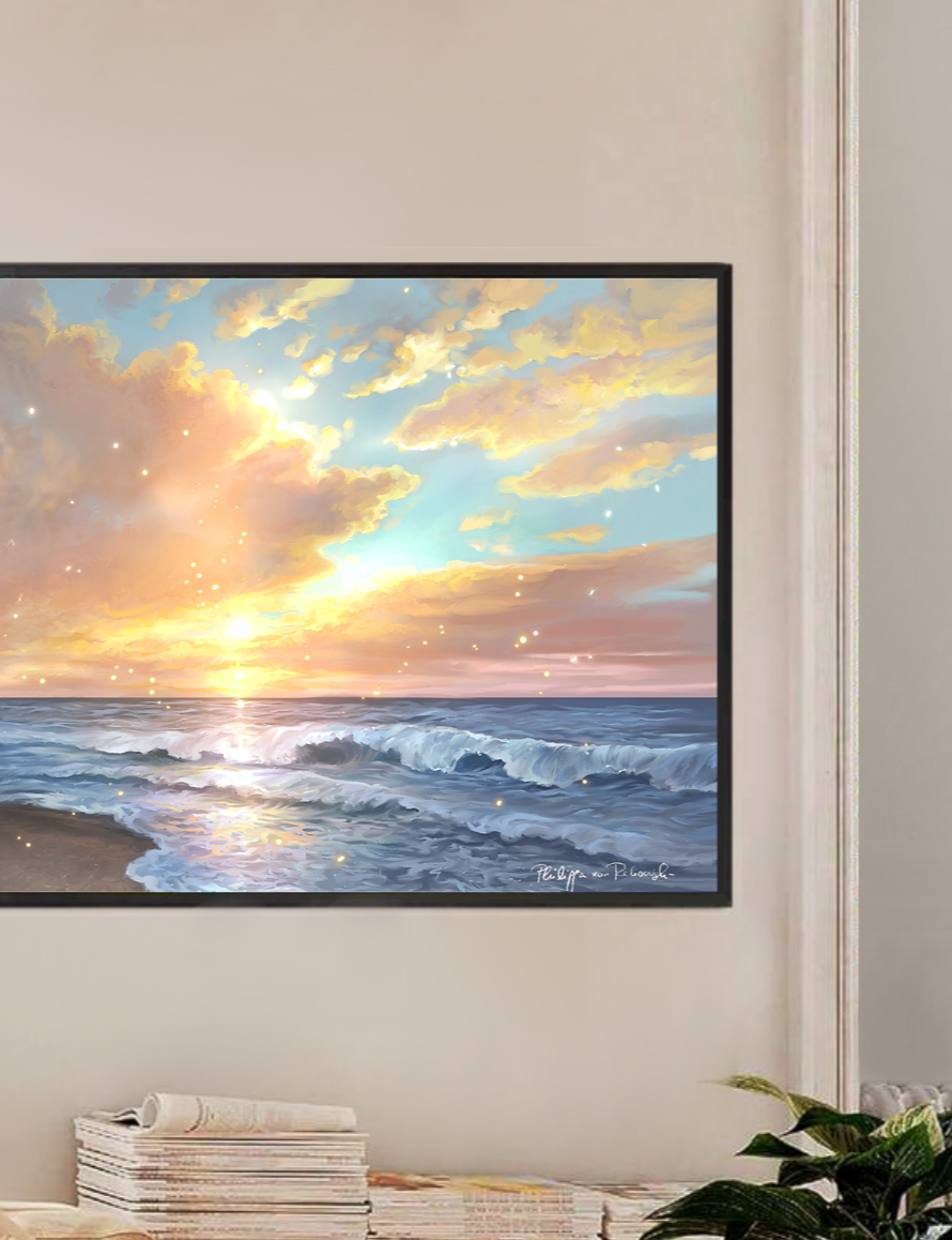Dreamy Swirling Waters | Digital Painting Art Print