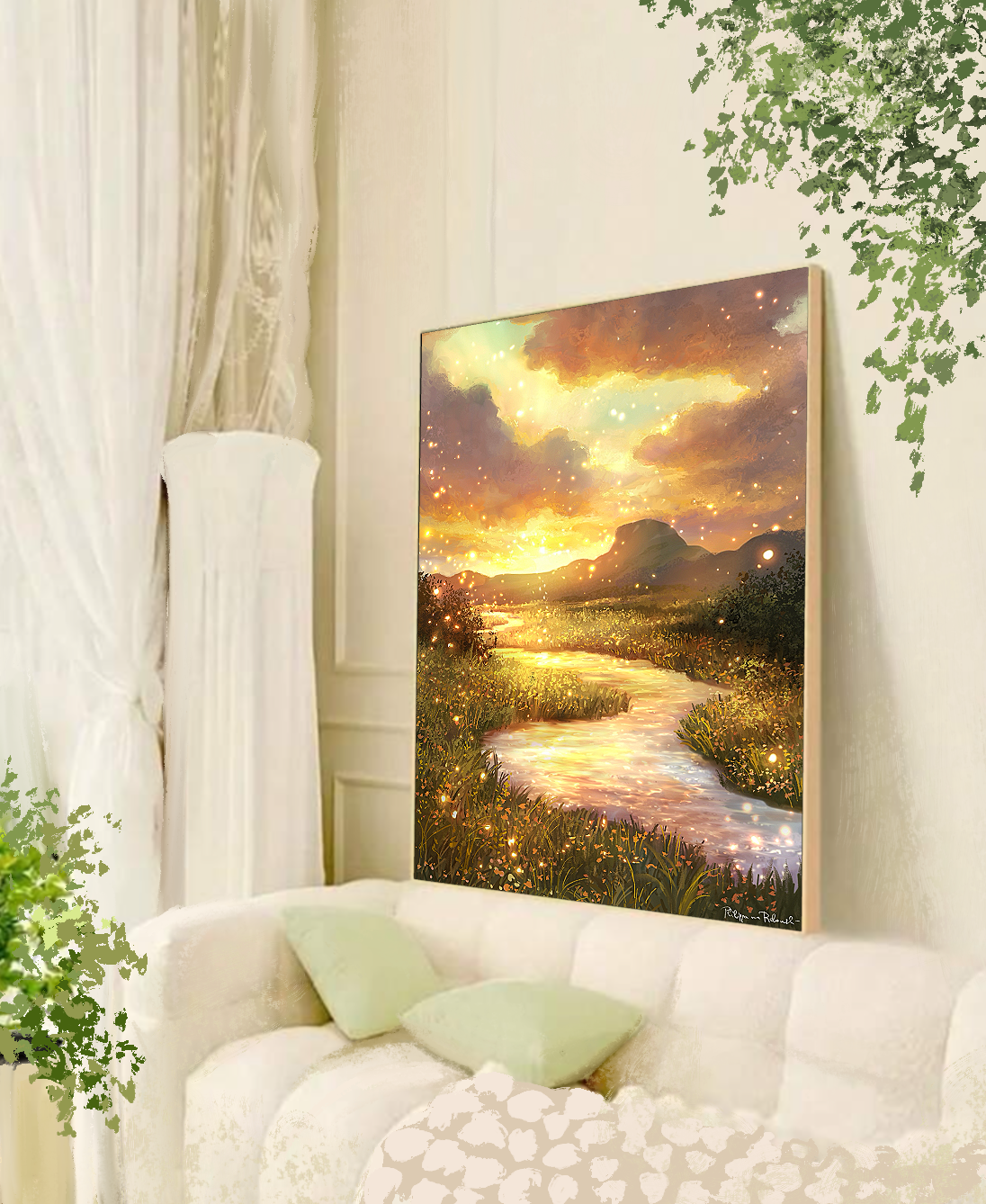 Sparkling River of Dreams | Digital Painting Art Print