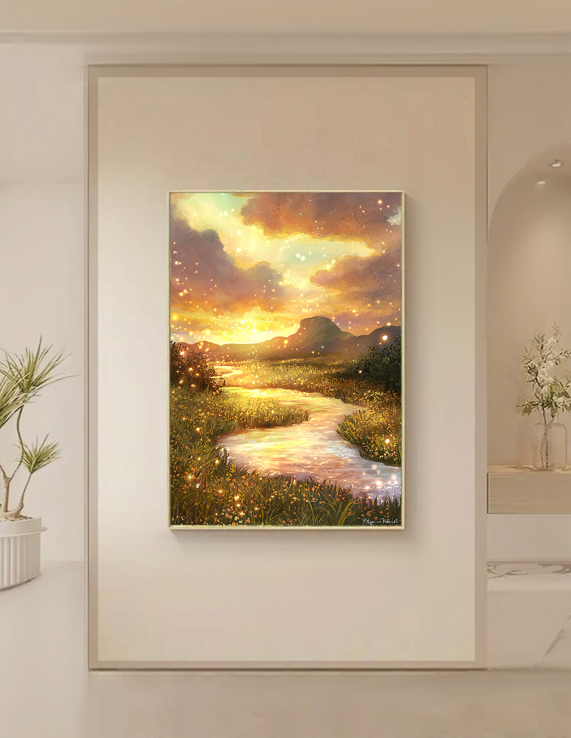 Sparkling River of Dreams | Digital Painting Art Print