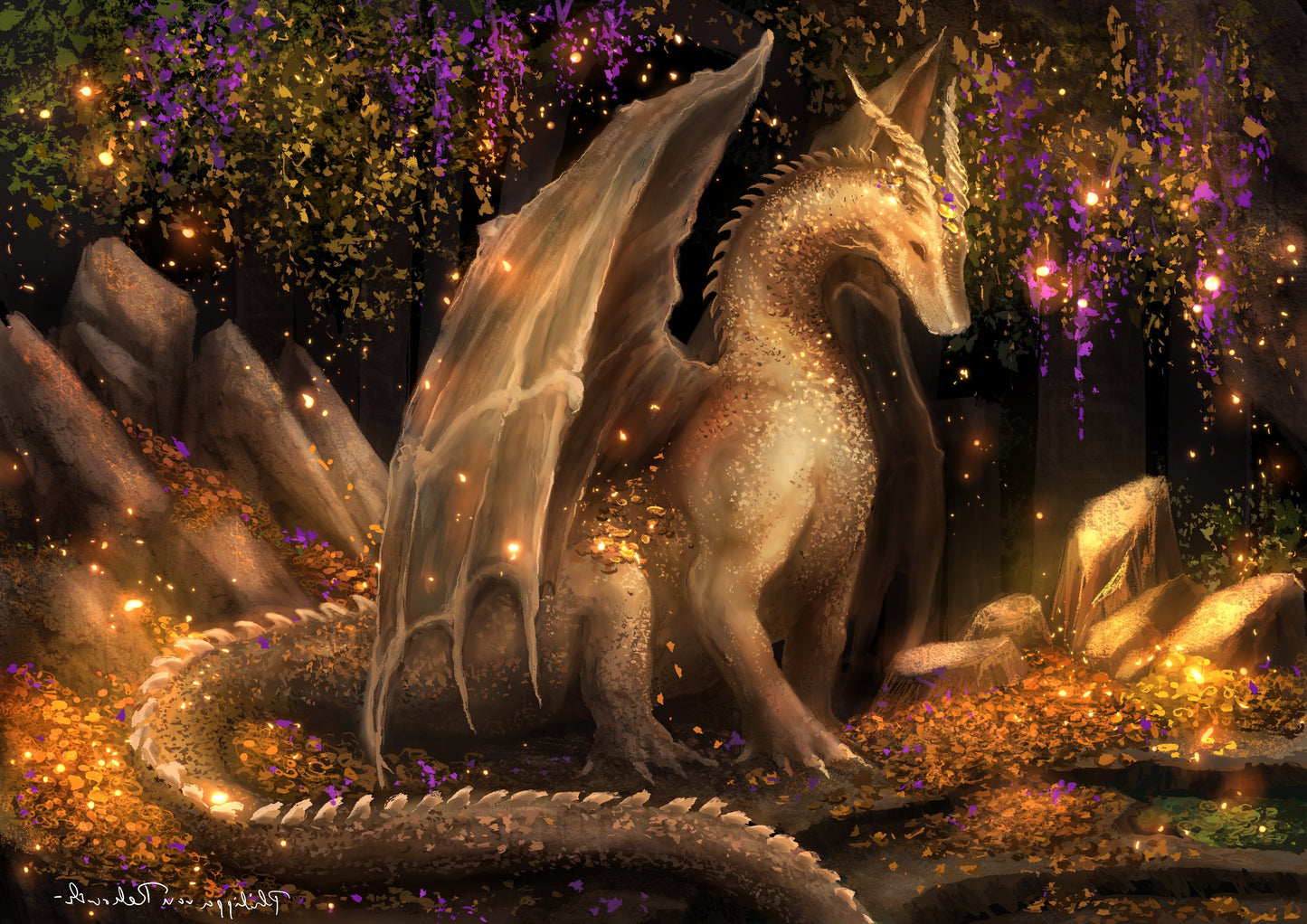 The Sleepy Dragon | Digital Painting Art Print