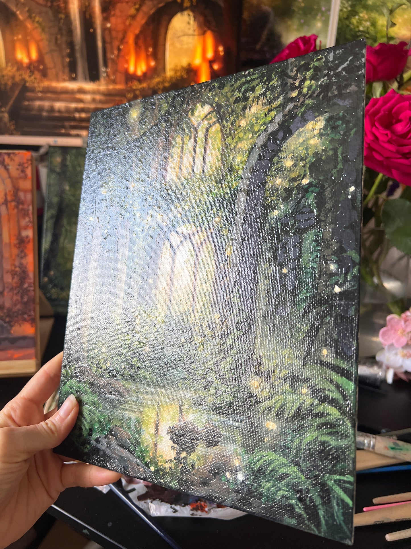 Overgrown Ruins Painting