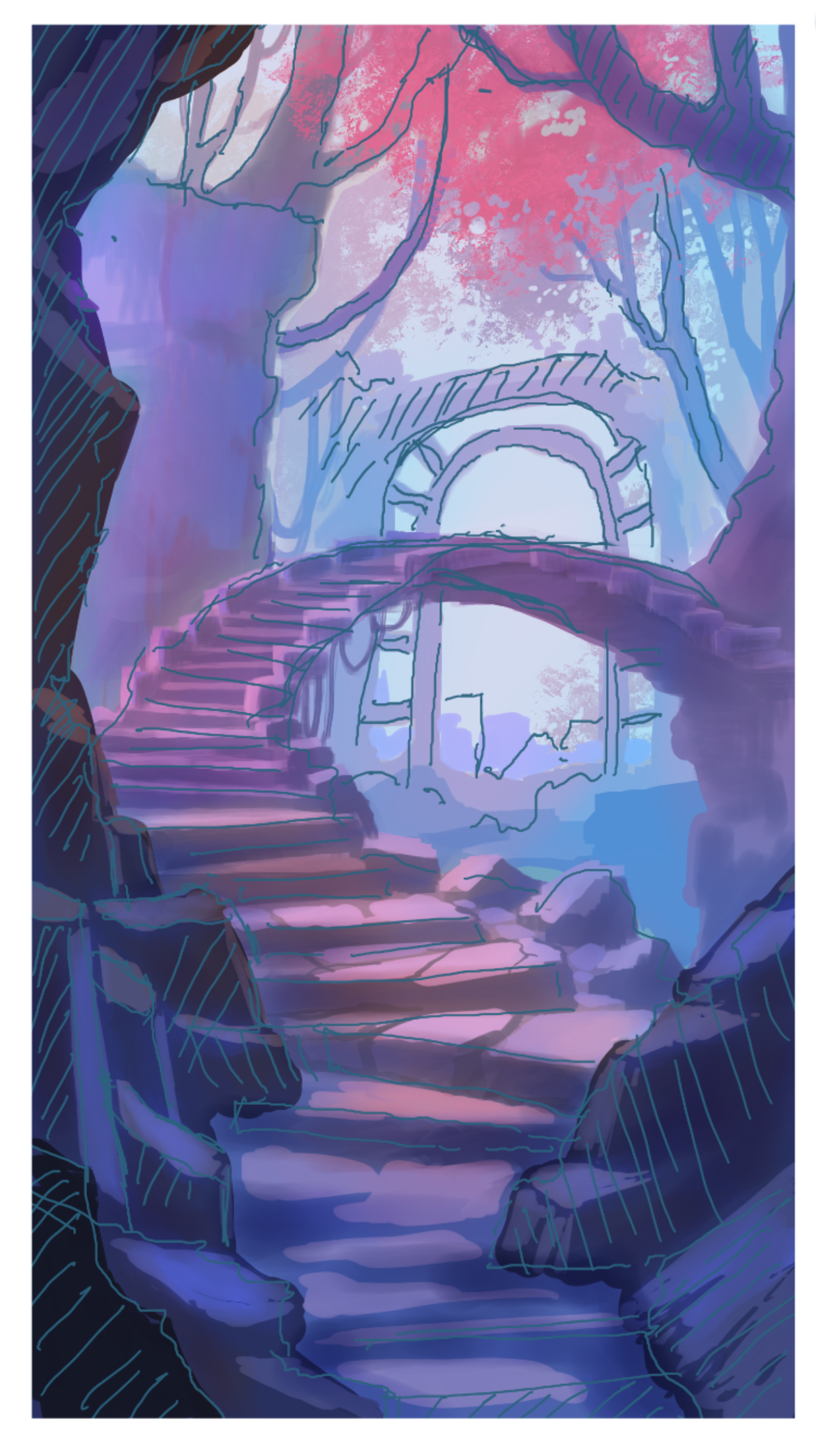 A Step into Another World | FairyTale Soft Light Fantasy Digital Painting Art Print