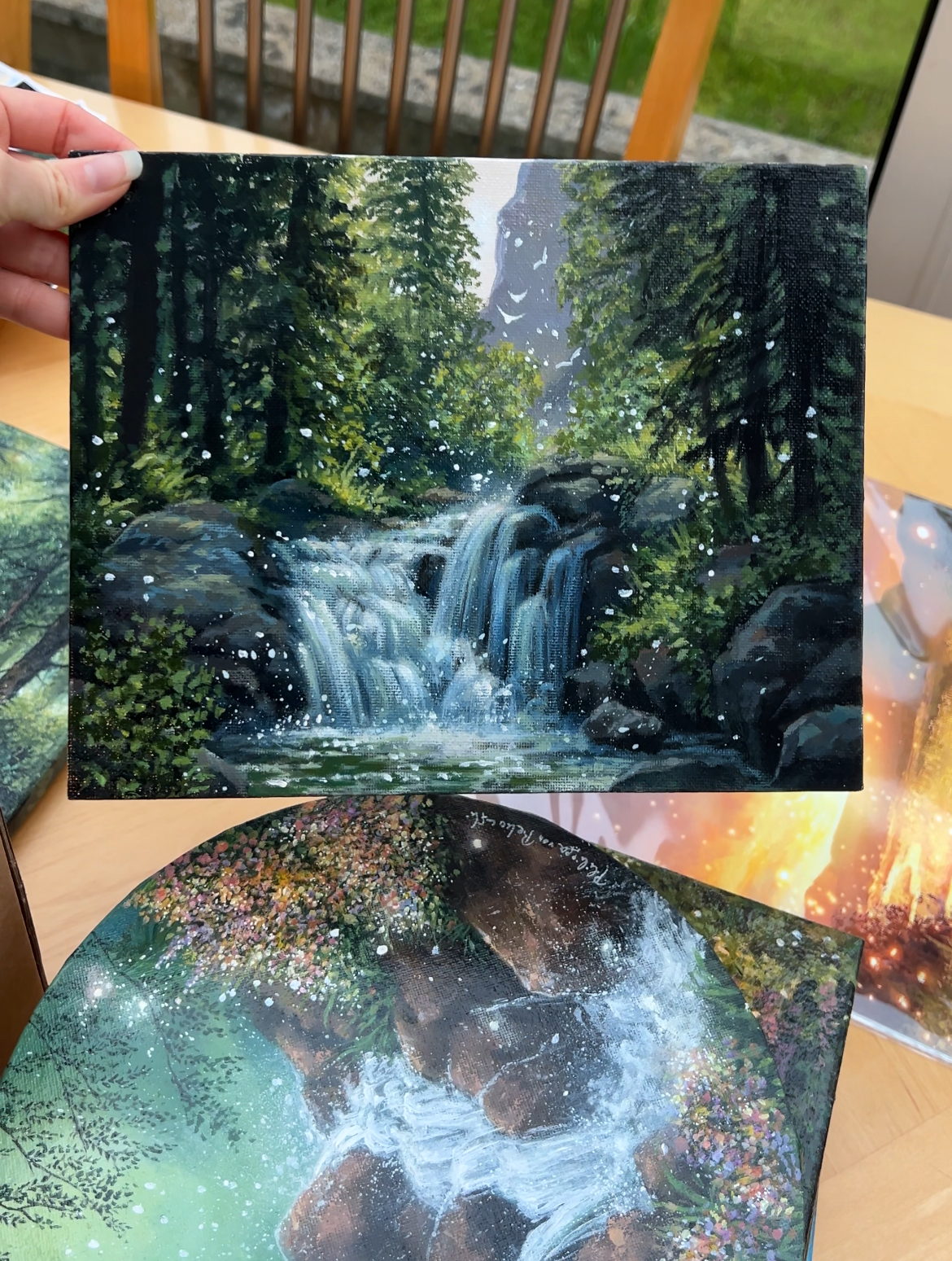Mist and Stone Current | Acrylic Painting on Canvas Board
