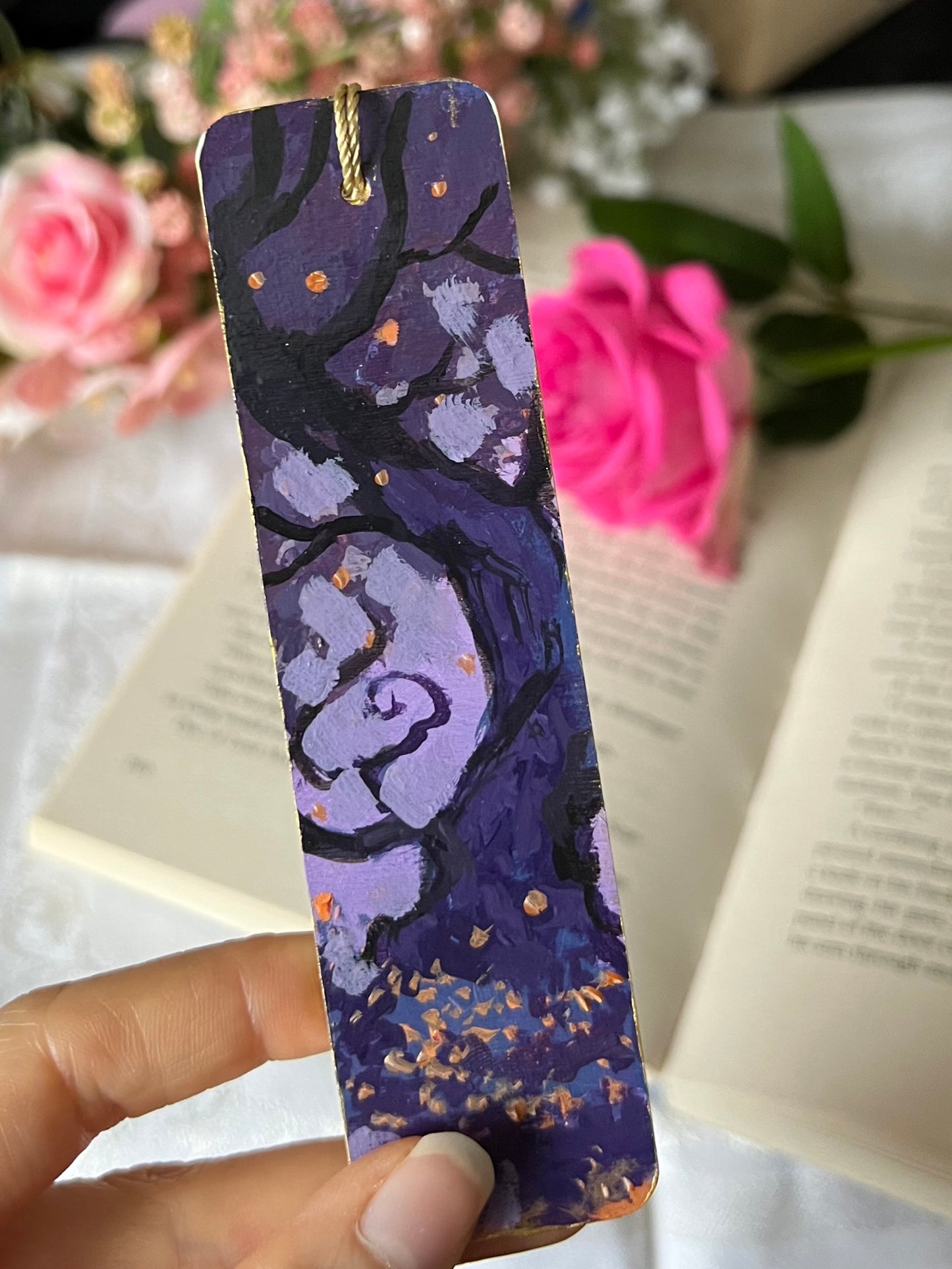 Forest of Witches | Magical Purple Forest Handpainted Bookmark