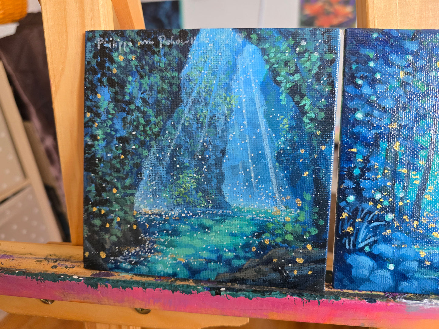 Starlit Grove | Acrylic Painting on Canvas Board