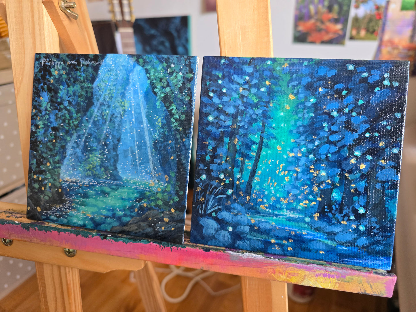 Starlit Grove | Acrylic Painting on Canvas Board