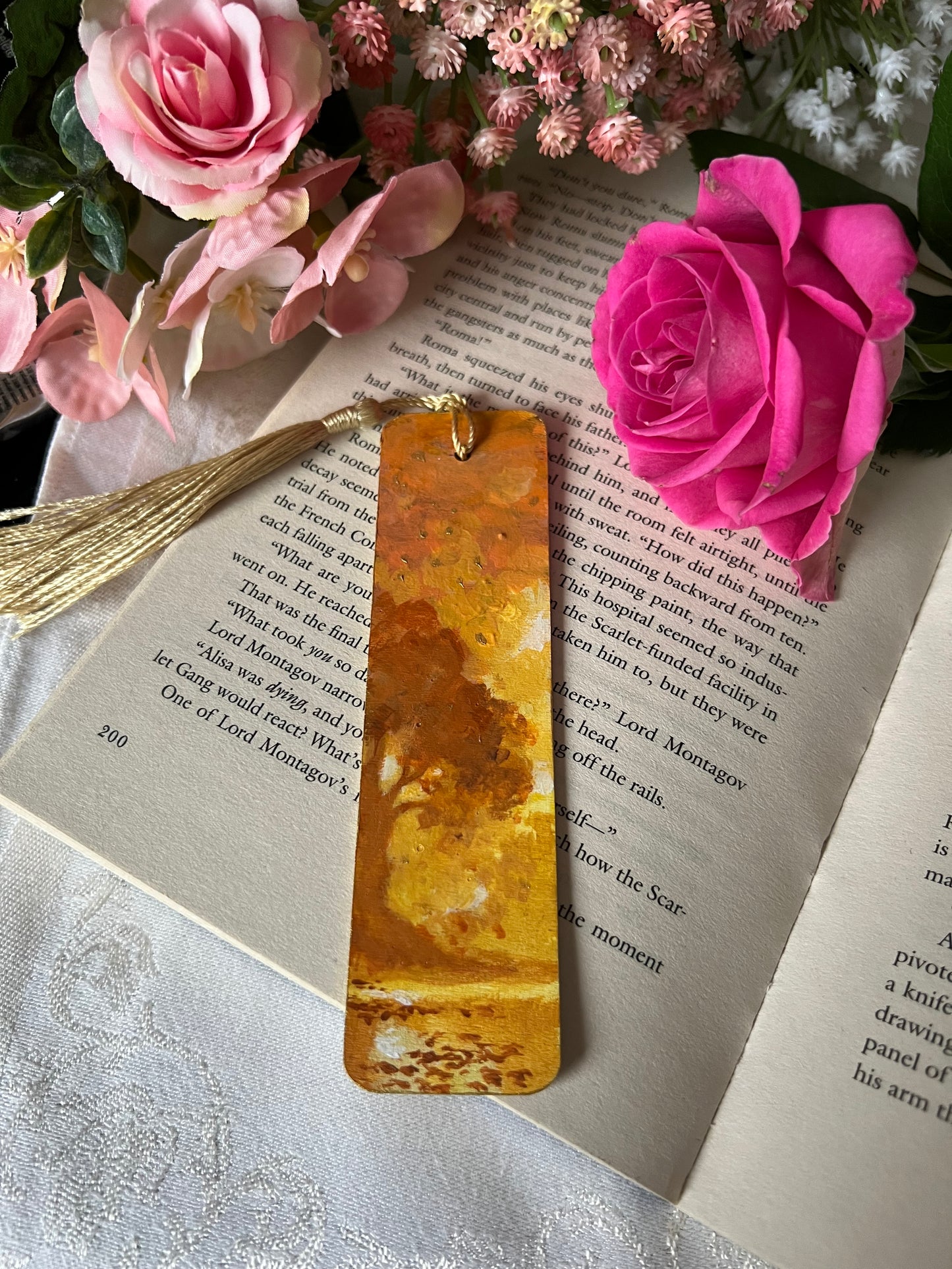 Golden Lands | Hand-painted Wooden Bookmark