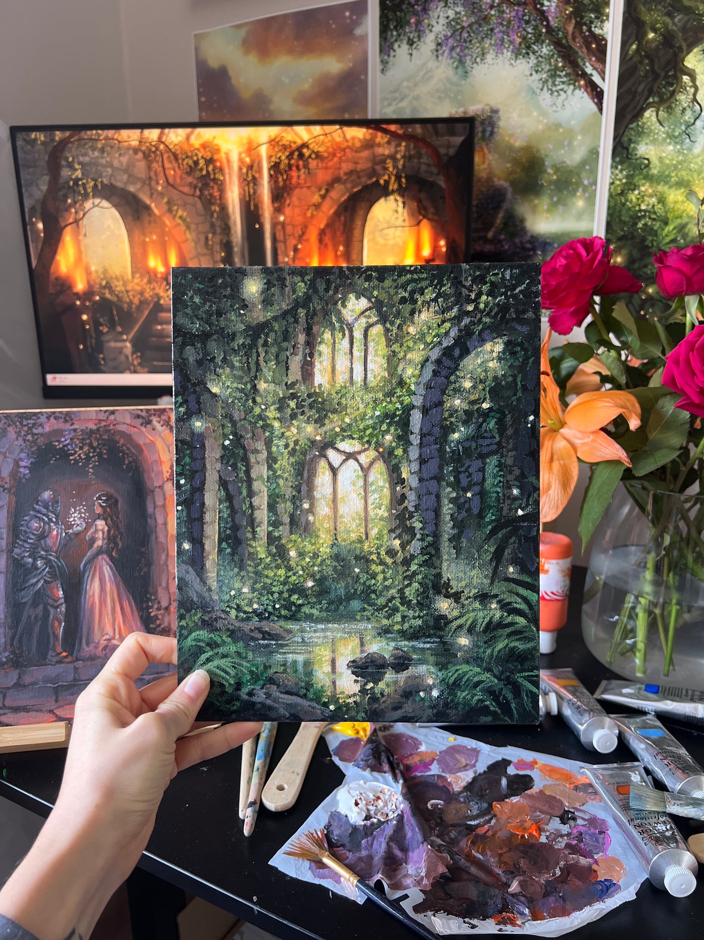 Overgrown Ruins Painting