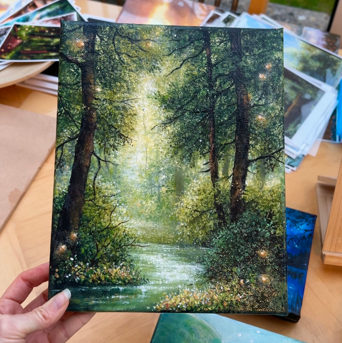 Whispers of the Sunlit Clearing | Acrylic Painting on Stretched Canvas
