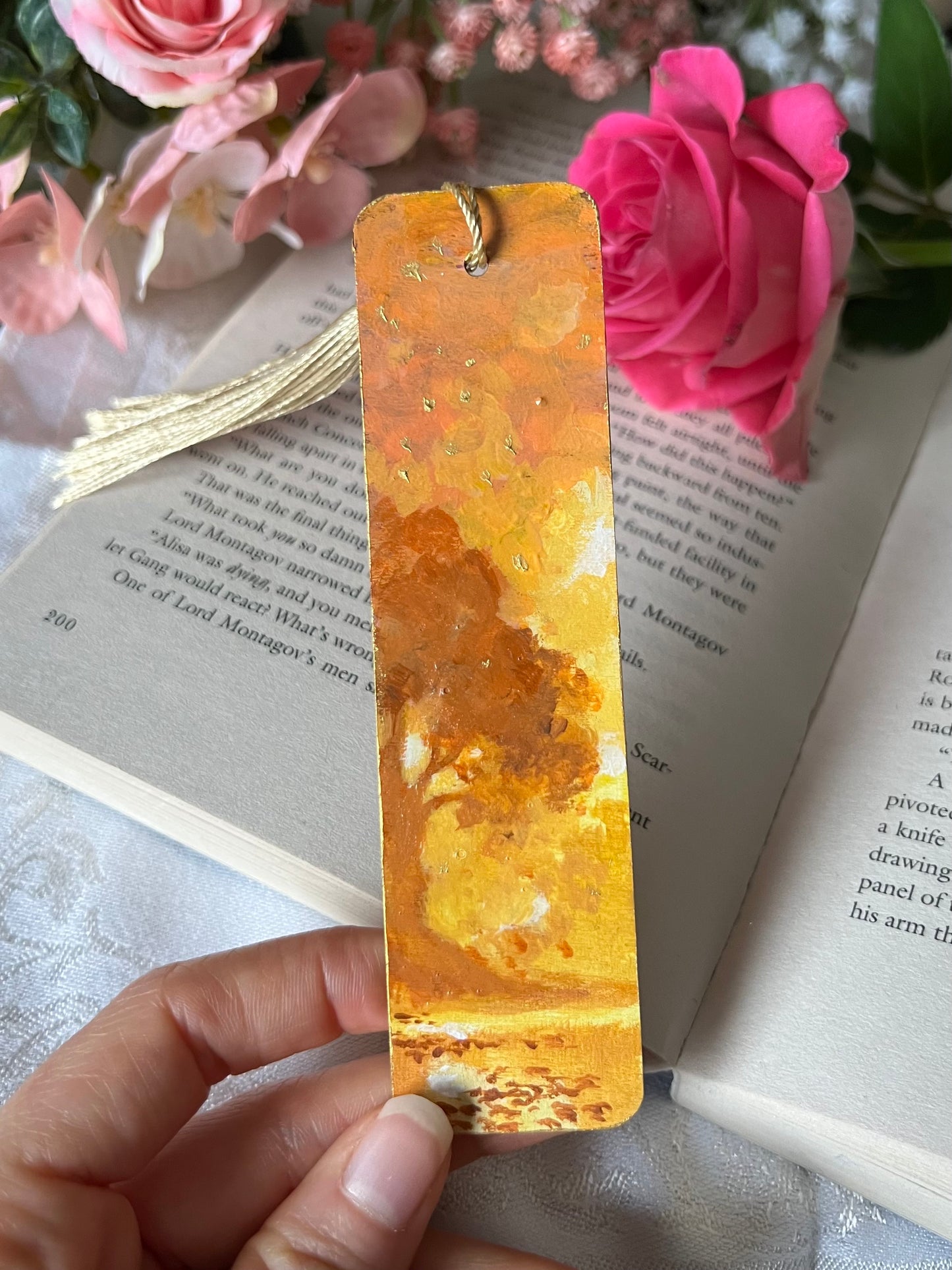 Golden Lands | Hand-painted Wooden Bookmark