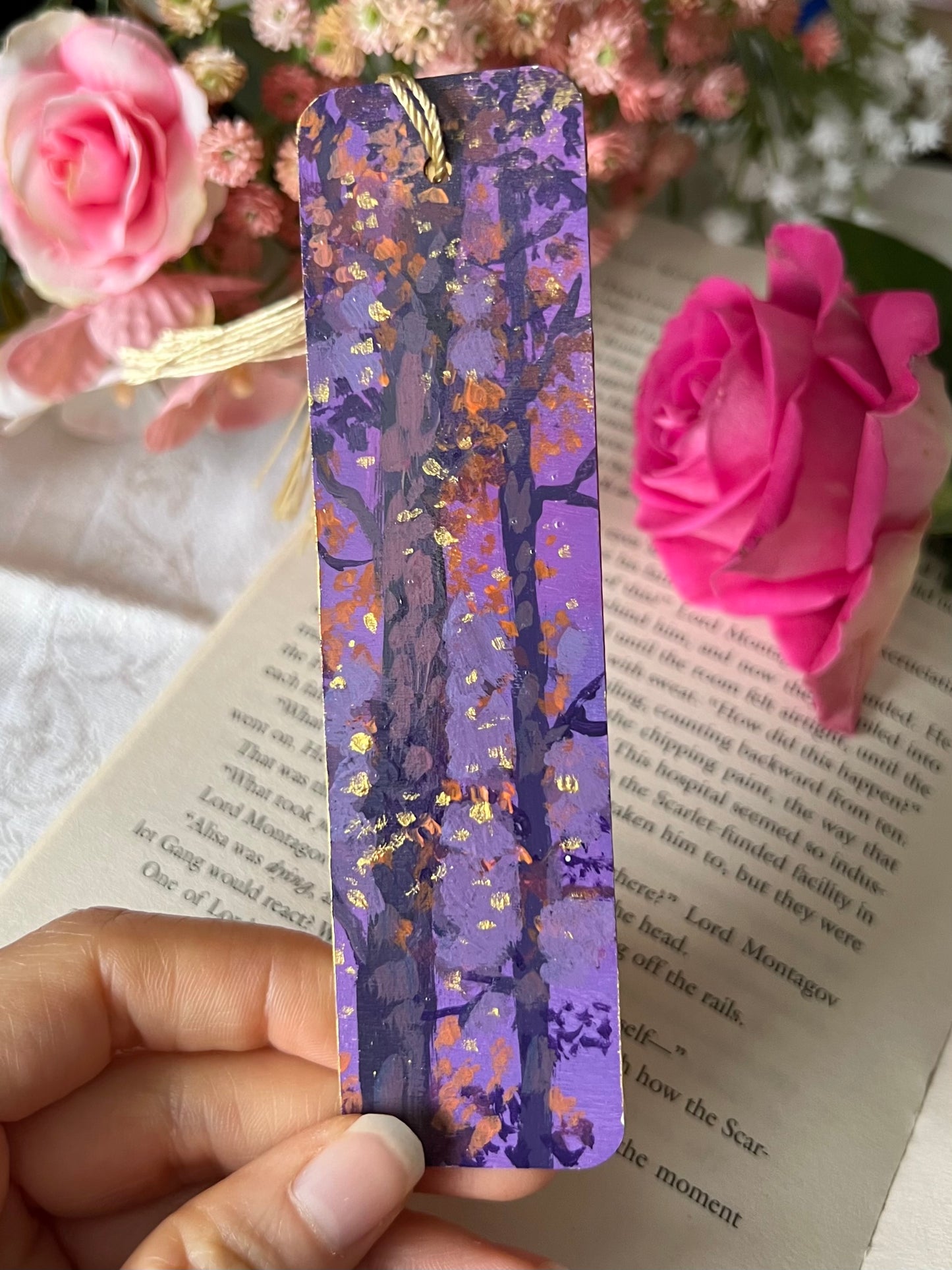 Purple Tree Silhouette Bookmark