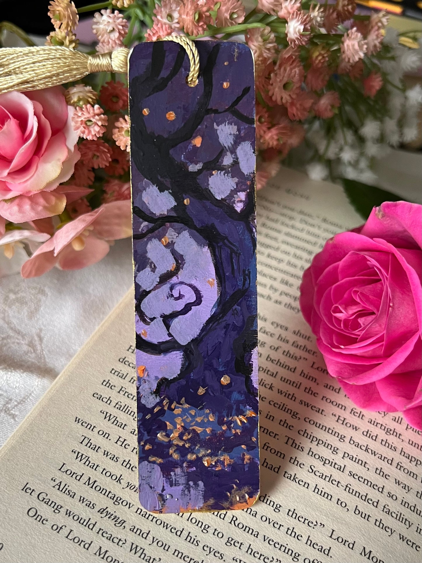 Forest of Witches | Magical Purple Forest Handpainted Bookmark