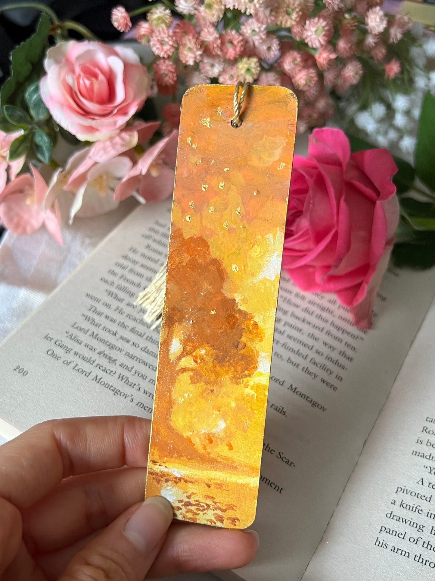 Golden Lands | Hand-painted Wooden Bookmark
