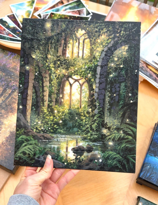 Overgrown Ruins Painting