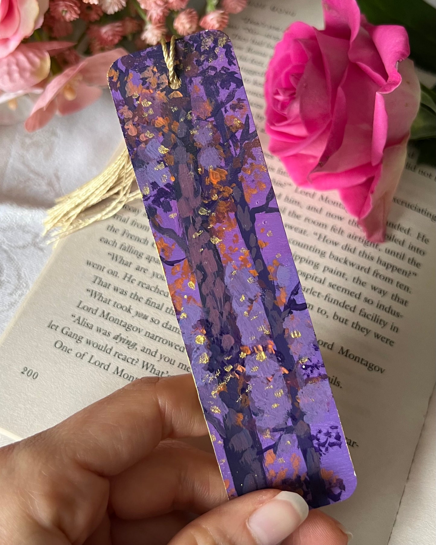 Purple Tree Silhouette Bookmark