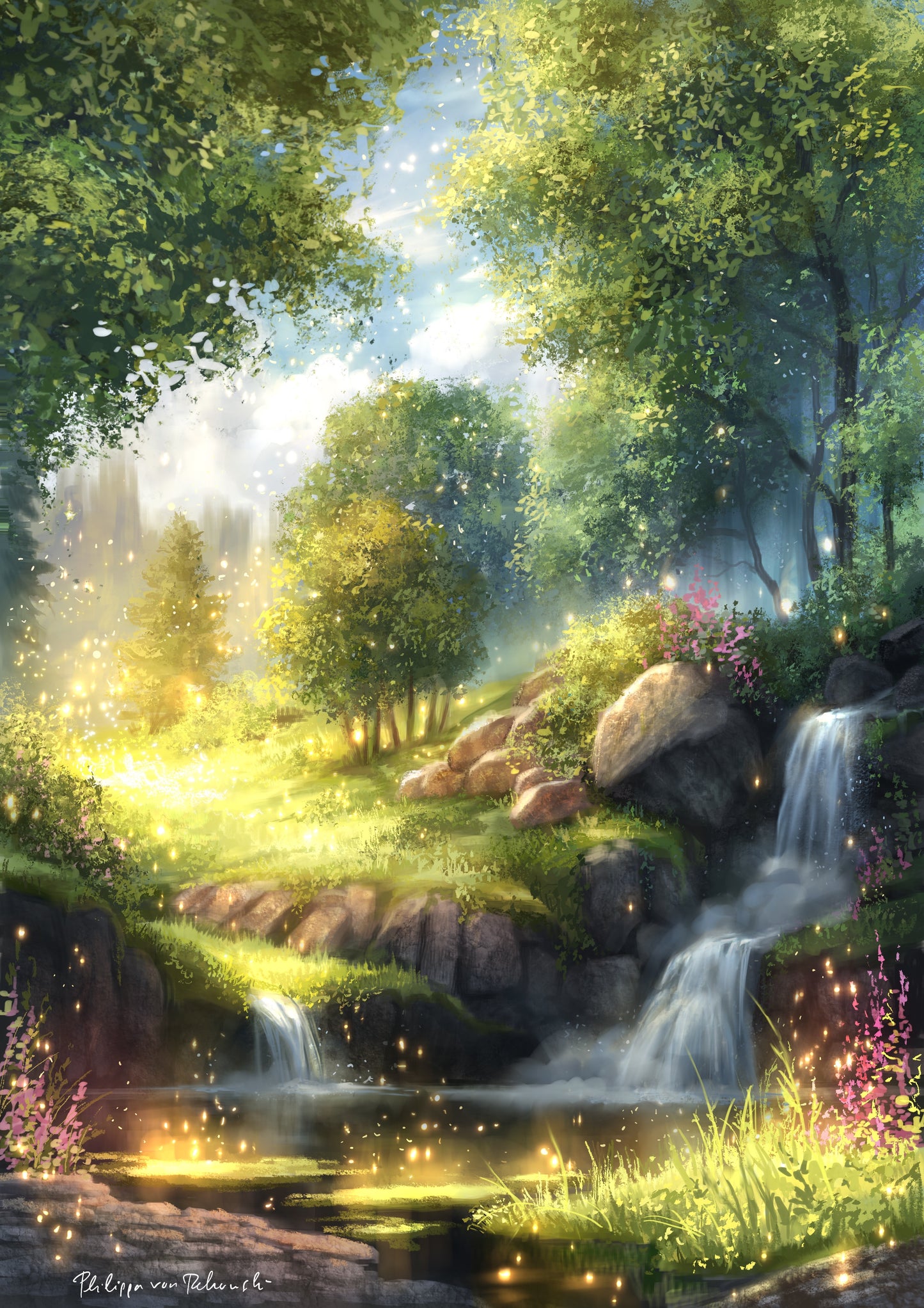 High Fantasy Landscape Illustration | Magical Digital Painting Print (new version!)