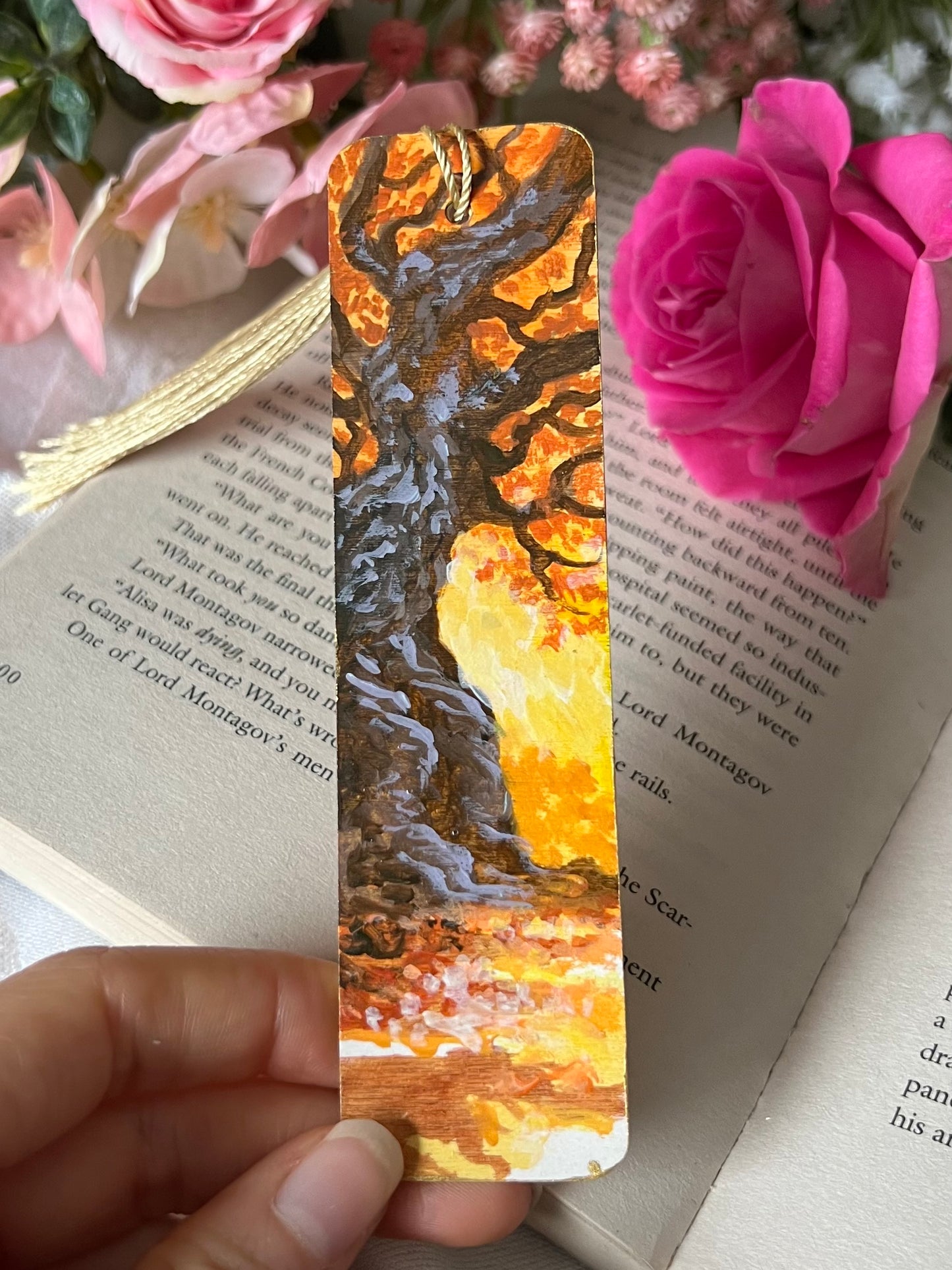 Golden Skies | Hand-painted Bookmark