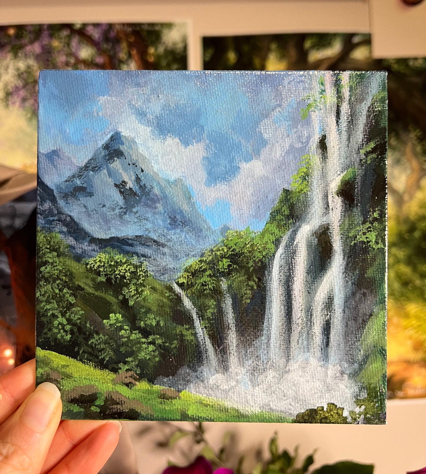 Waterfall Landscape Mini Painting