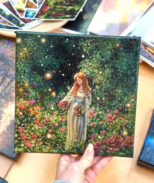 Flower Maiden | Acrylic Painting on Stretched Canvas