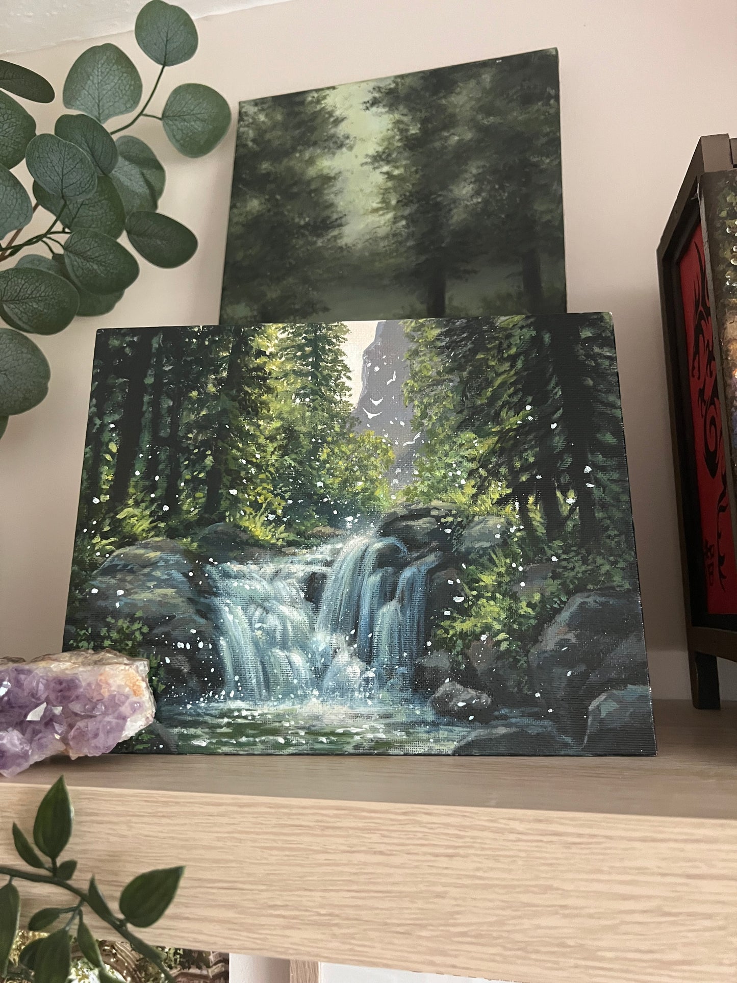 Mist and Stone Current | Acrylic Painting on Canvas Board