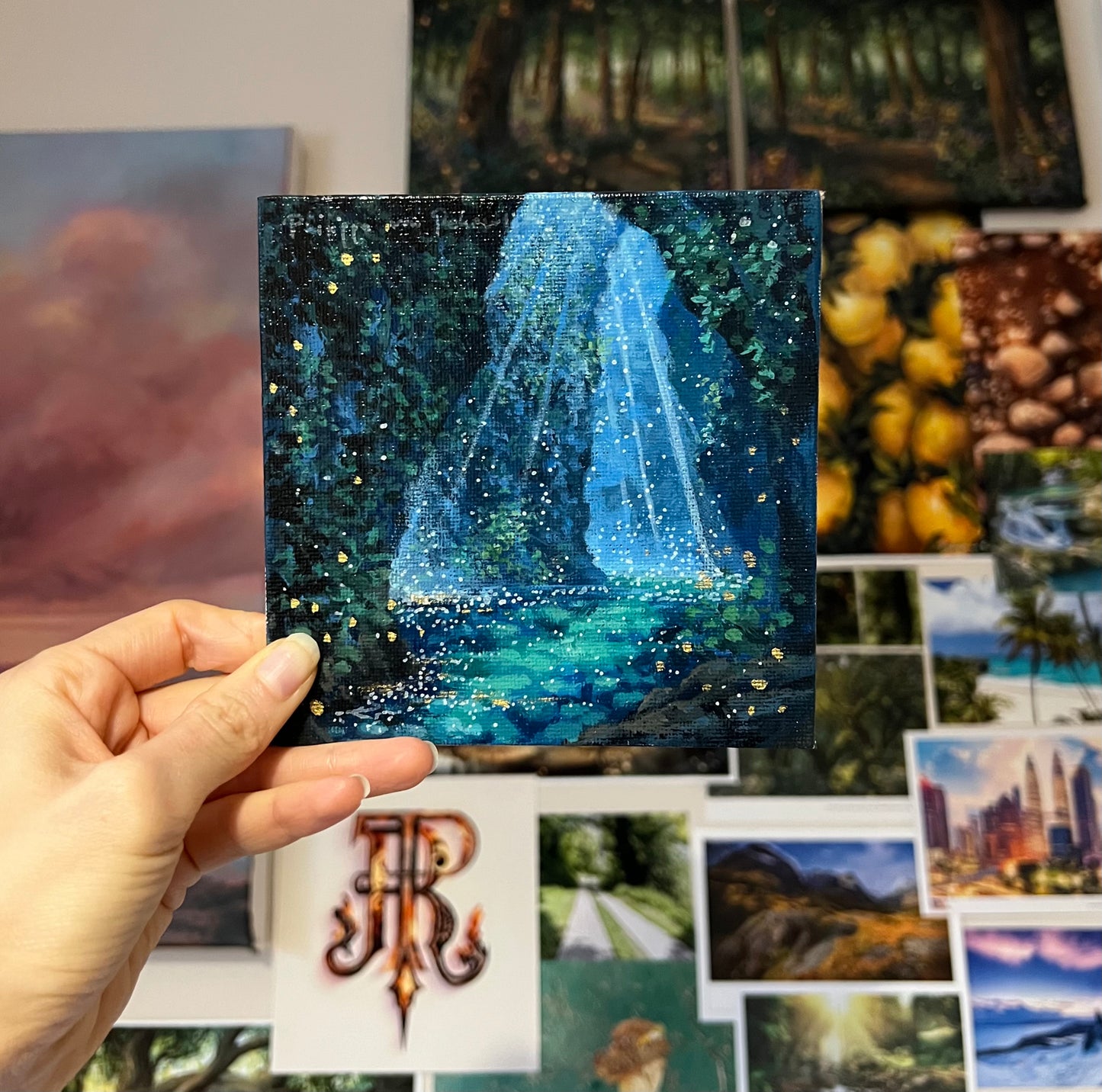 Starlit Grove | Acrylic Painting on Canvas Board