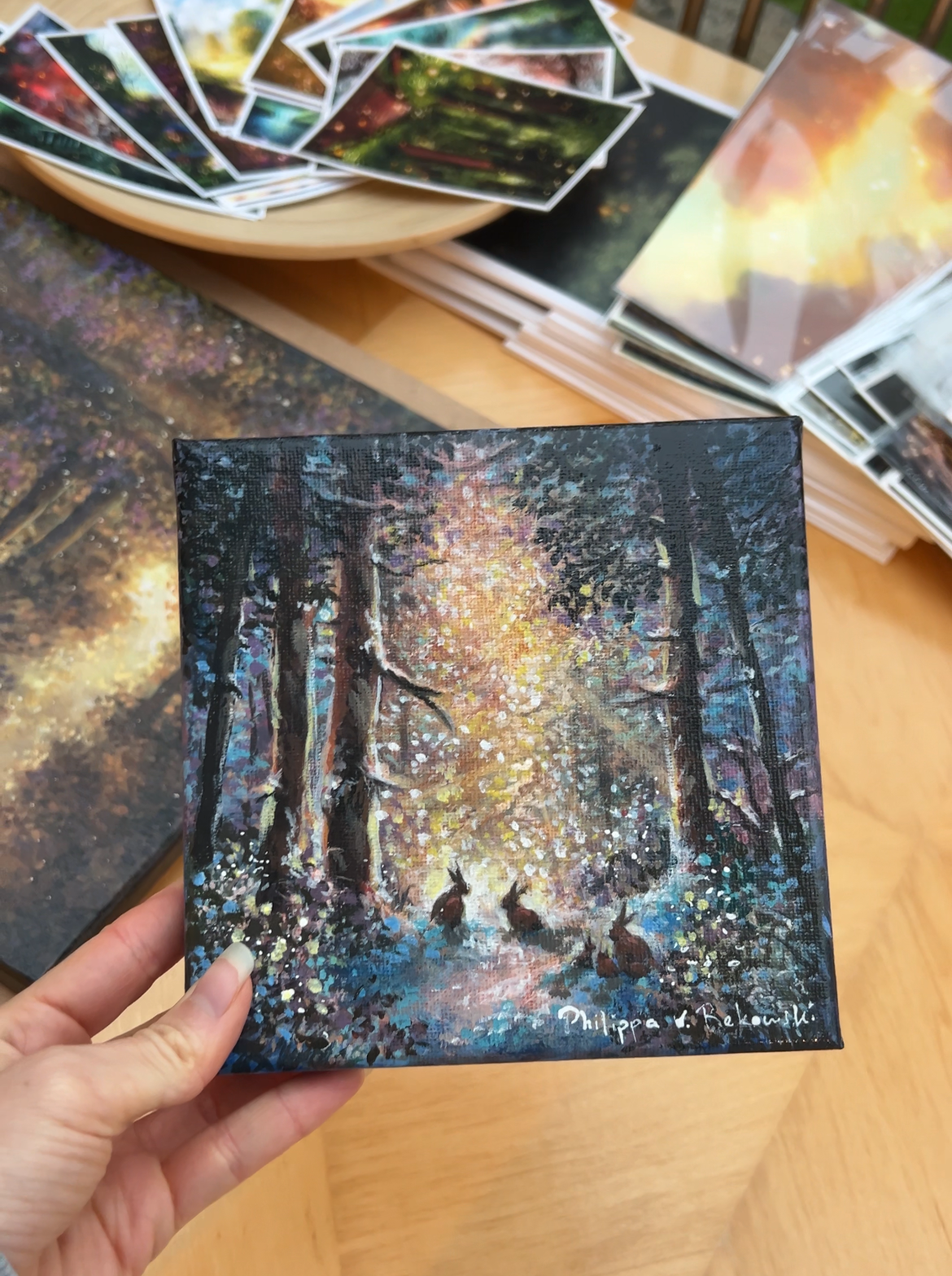 Twilight Dreams in the Forest’s Embrace | Acrylic Painting on Stretched Canvas