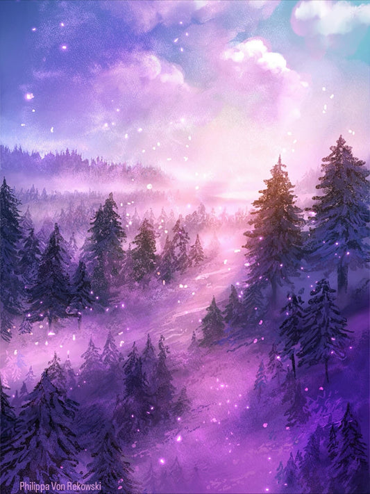Purple Sunrise | Digital Illustration Art Print