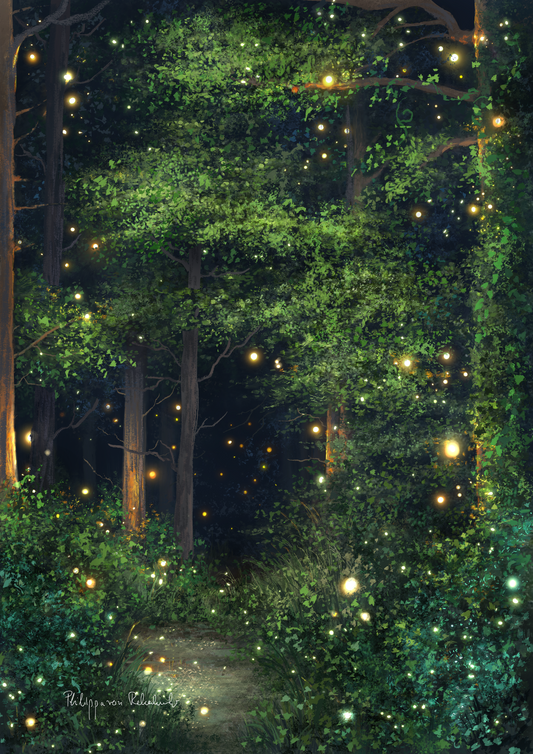 Walking in the Whispering Forest | Digital Painting Art Print