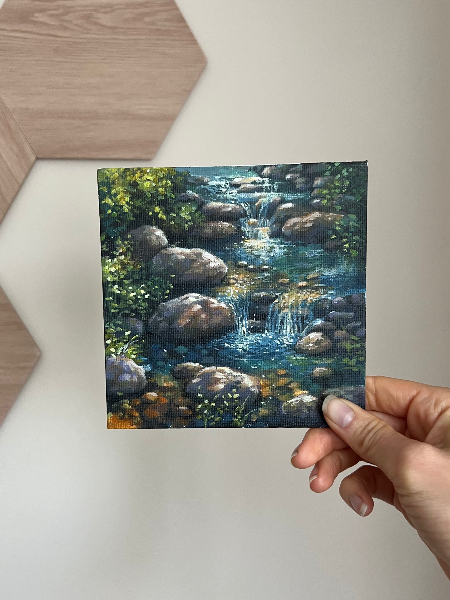The Glimmering Path to Fairy Springs | Acrylic Painting on Canvas Board