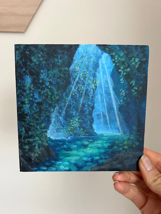 Work in Progress | Starlit Grove | Acrylic Painting on Canvas Board