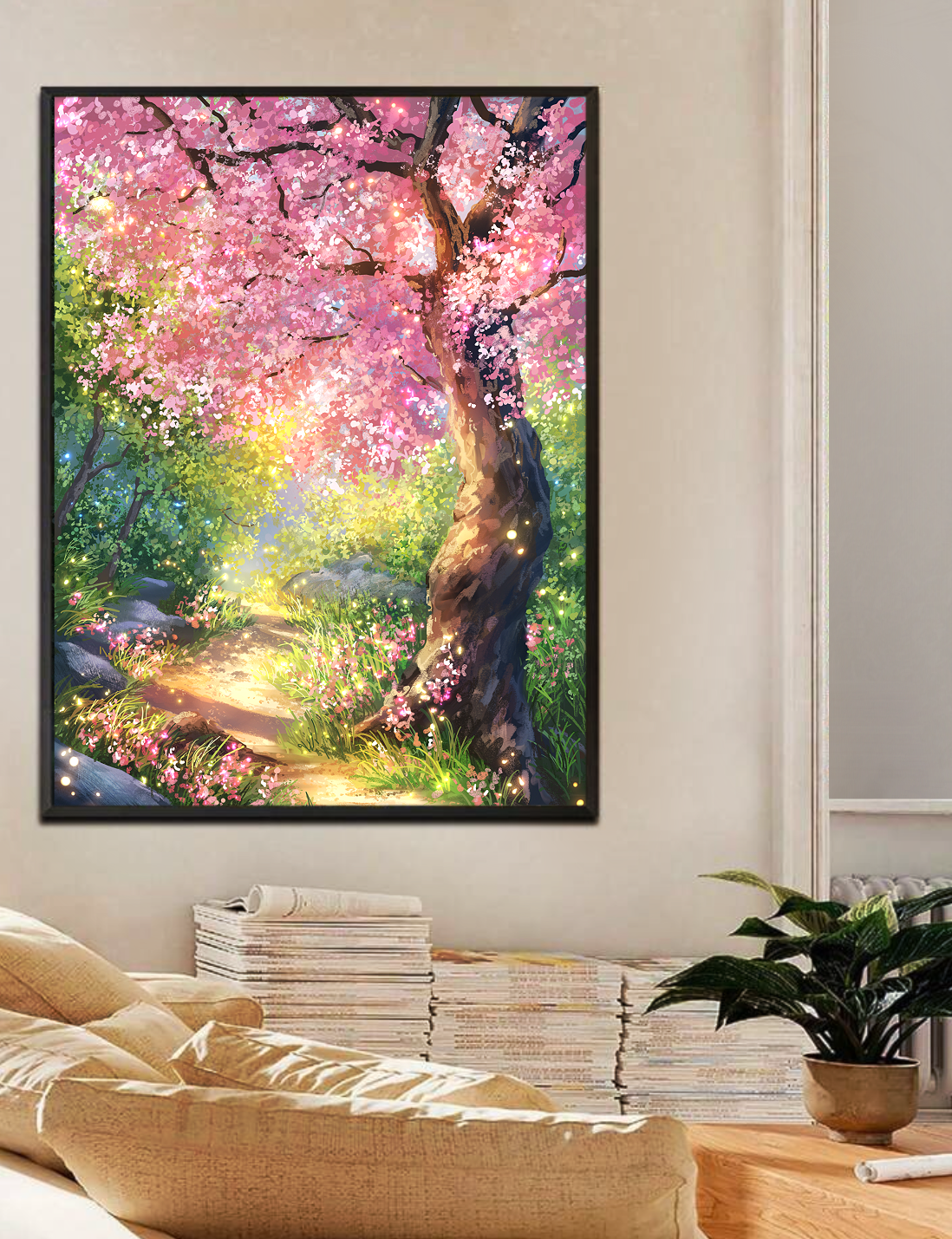 Cherry Tree Blossom Path | Digital Painting | Open Edition Art Print