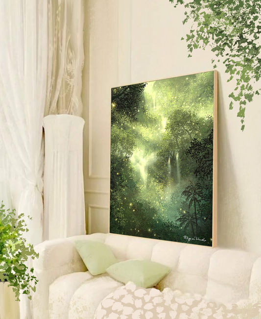Tropical Mountain Magic | Digital Painting Art Print