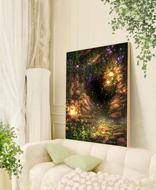 Infinite Glowing Fairylight Lanterns | Digital Painting Art Print