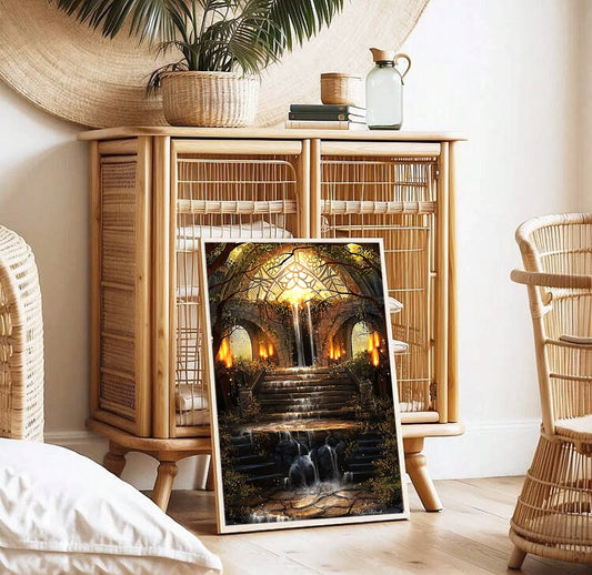 Forgotten Temple of Gods | Digital Painting Art Print