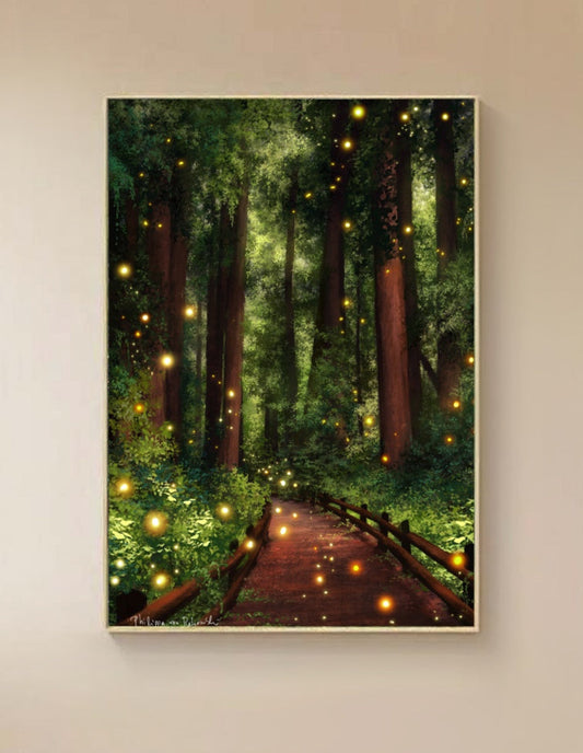 Celestial Forest Lights | Digital Painting Art Print